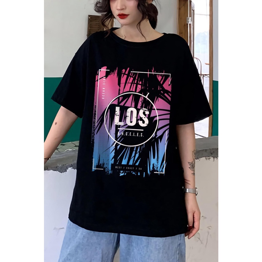 Áo Thun Nam Nữ Unisex Form Rộng In Los