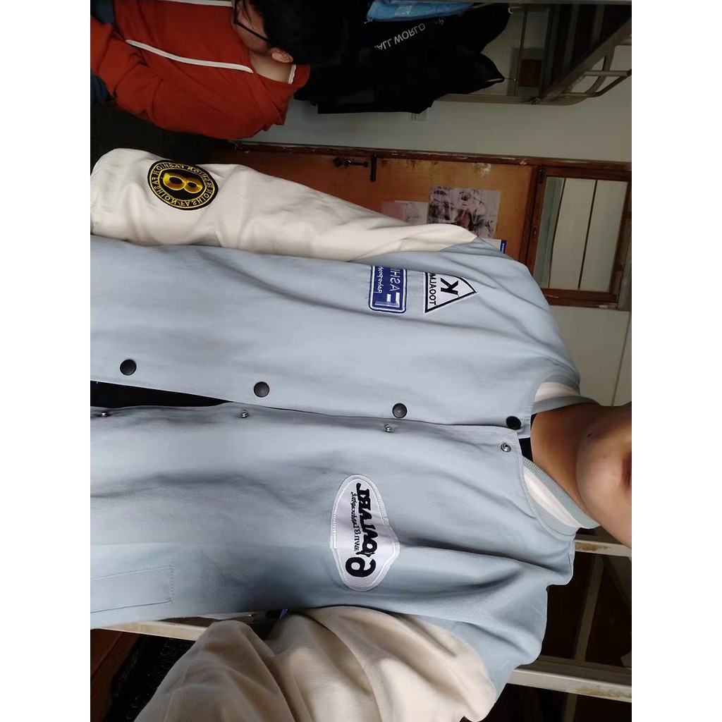 Áo khoác bóng chày dáng rộng in họa tiết cá tính phong cách Hàn Quốc cho nam