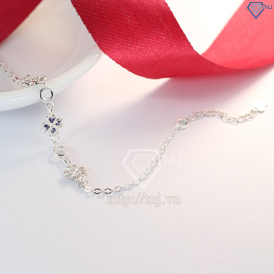 Lắc tay bạc nữ giá rẻ, vòng tay nữ đẹp cỏ 4 lá may mắn LTN0113 | BigBuy360 - bigbuy360.vn