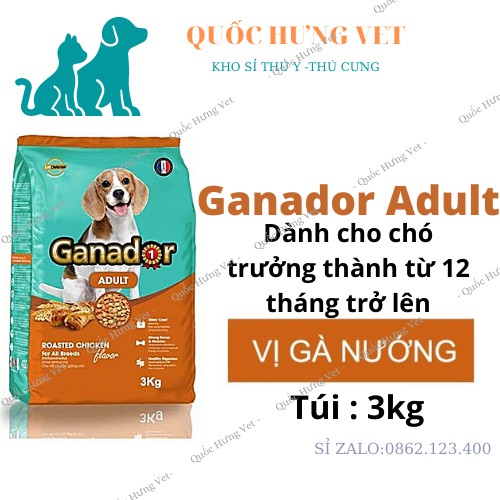 Thức Ăn Hạt Khô Ganador Cho Chó Con, Chó Lớn 3kg