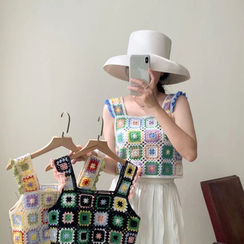 Brroa Áo Croptop Cotton Không Tay Thêu Hoa Thời Trang Mùa Hè Cho Nữ