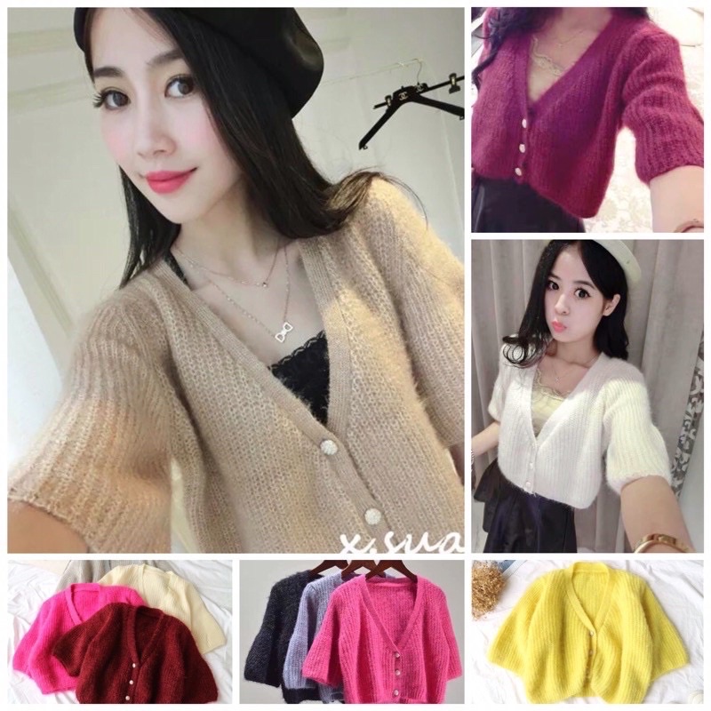 Xả Áo khoác len Cadigan dáng ngắn croptop blazer đồng giá học sinh trẻ trung trung niên các loại