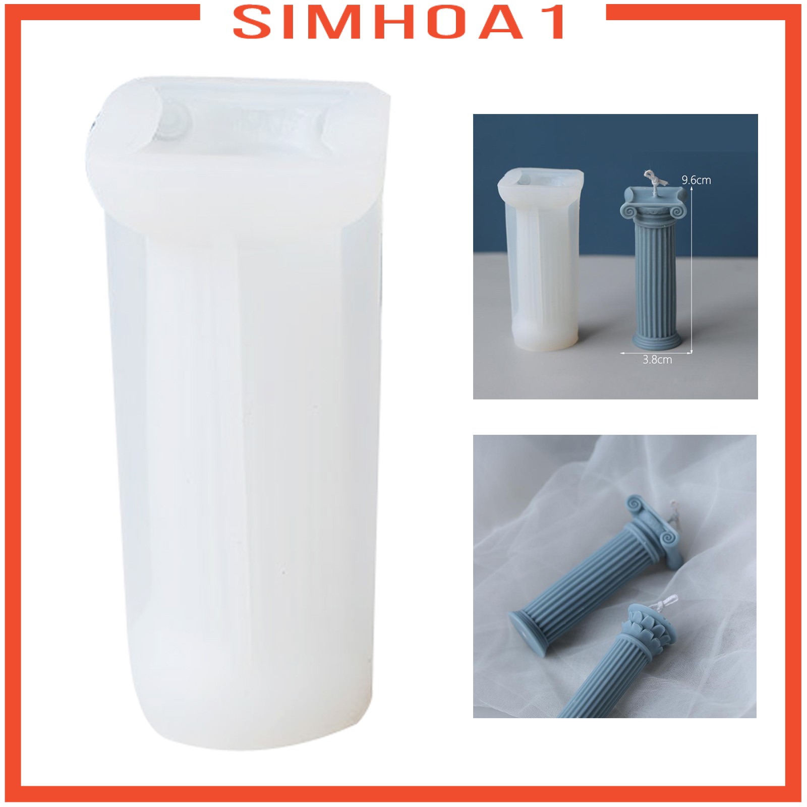 Khuôn đúc resin làm nến hình trụ phong cách Hy Lạp chất liệu silicone