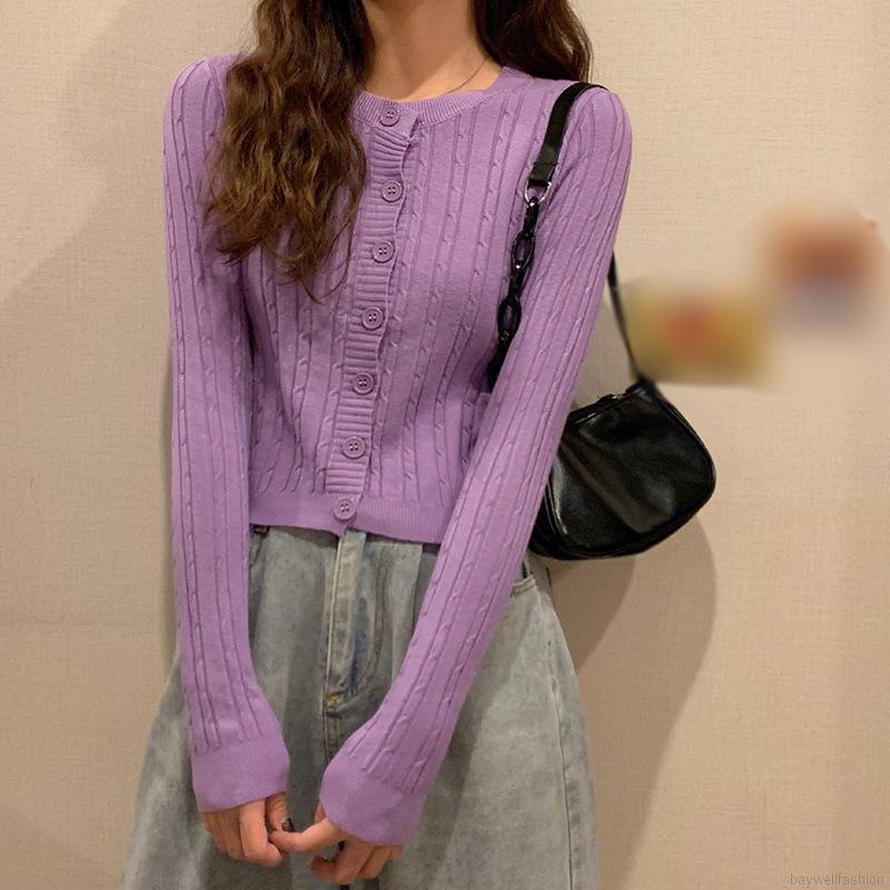 [Baywellfashion]Retro Style, Languid Style, Slim Short Cardigan Sweater, Women's Jacket | BigBuy360 - bigbuy360.vn