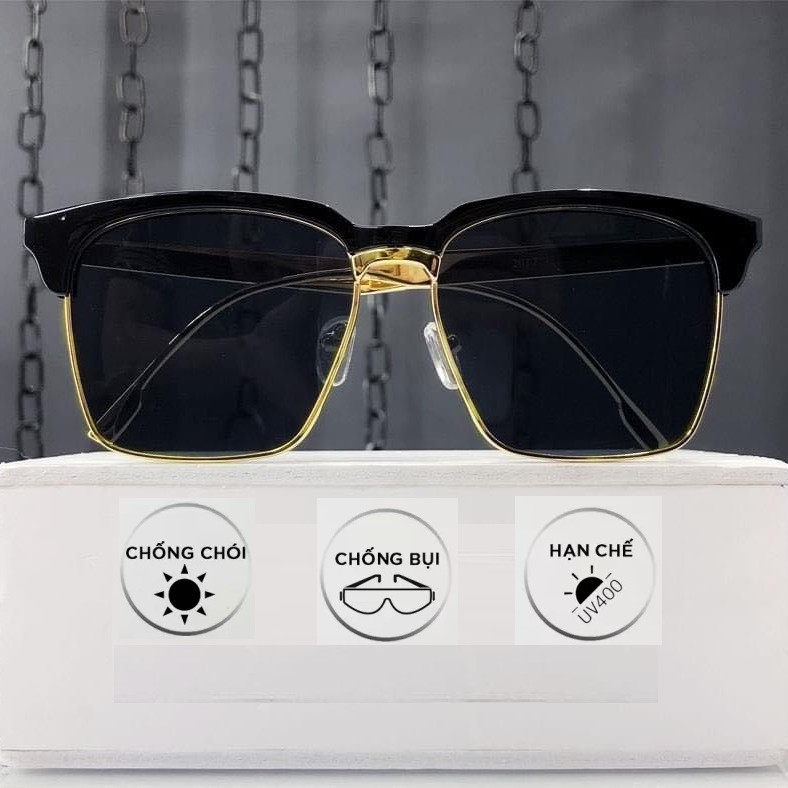 Mắt kinh nam nữ Kính râm vuông hàn quốc cao cấp FULLBOX HÃNG POSHOP gọng kim loại trend | BigBuy360 - bigbuy360.vn