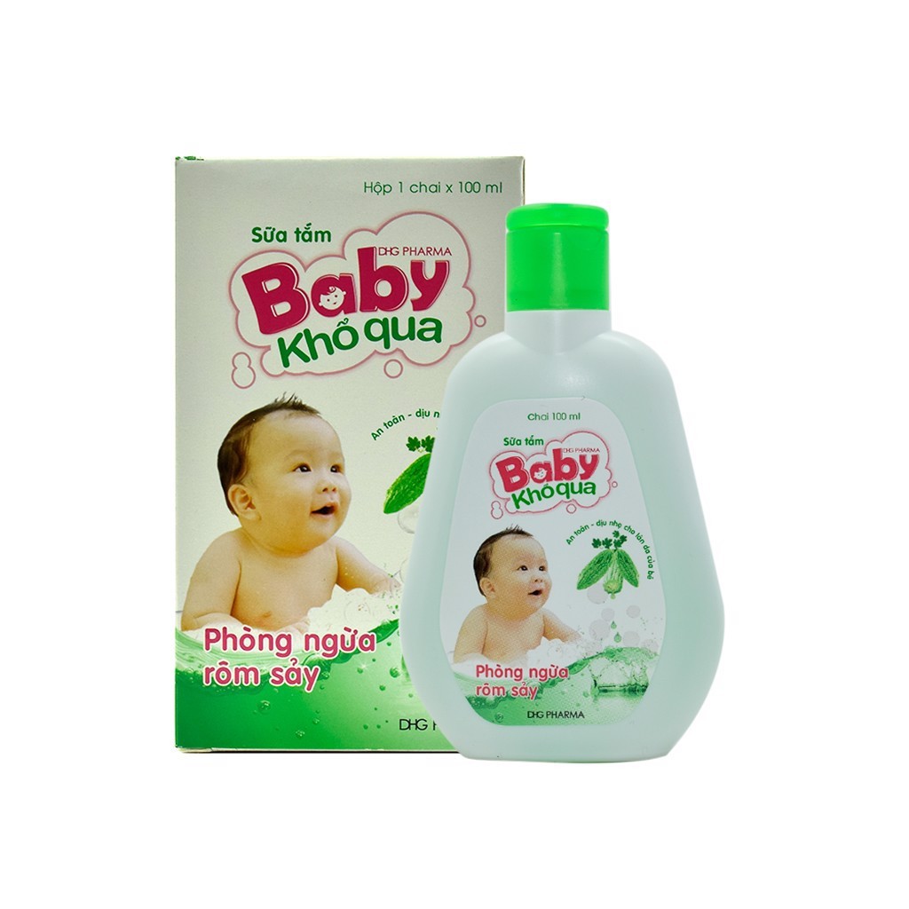 Sữa tắm Baby khổ qua 100ml (Dược Hậu Giang - DHG Pharma) - Ngăn rôm sảy, hăm tã, mát da, không kích ứng, an toàn cho bé