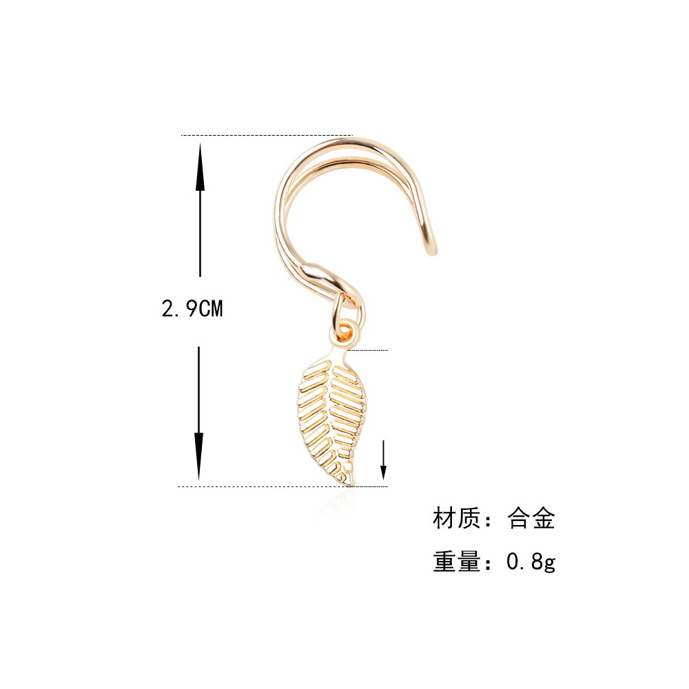 Khuyên kẹp tai thiết kế trang trí hình chiếc lá cá tính thời trang cho nữ