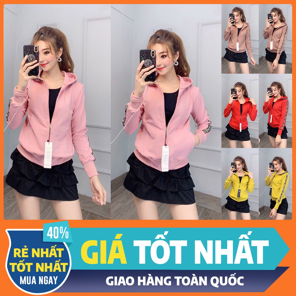 Áo khoác nữ da cá trơn, tay sọc chữ, da cá cotton 4 chiều giữ nhiệt, áo khoác chống nắng tốt [VIDEO Shop quay]