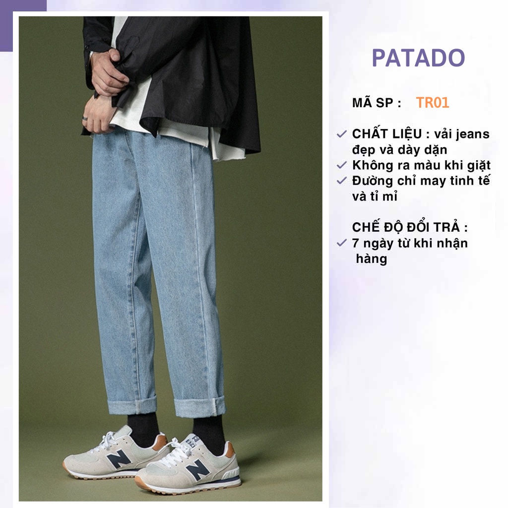 Quần baggy nam quần jean nam ống rộng suông đứng chất bò cao cấp PATADO TR01 | BigBuy360 - bigbuy360.vn