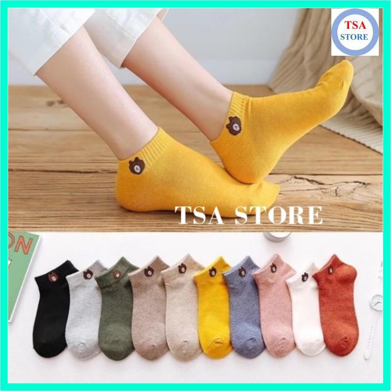 Vớ tất gấu cổ ngắn hình Gấu Brown đủ màu
