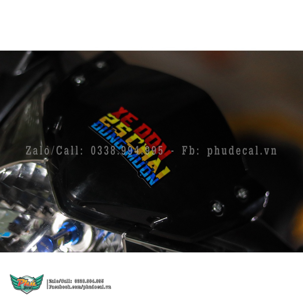 Tem chữ logo stiker Xe dọn 25 chai Cà khịa 25 củ hài hước màu ngẫu nhiên ( 1 tem)