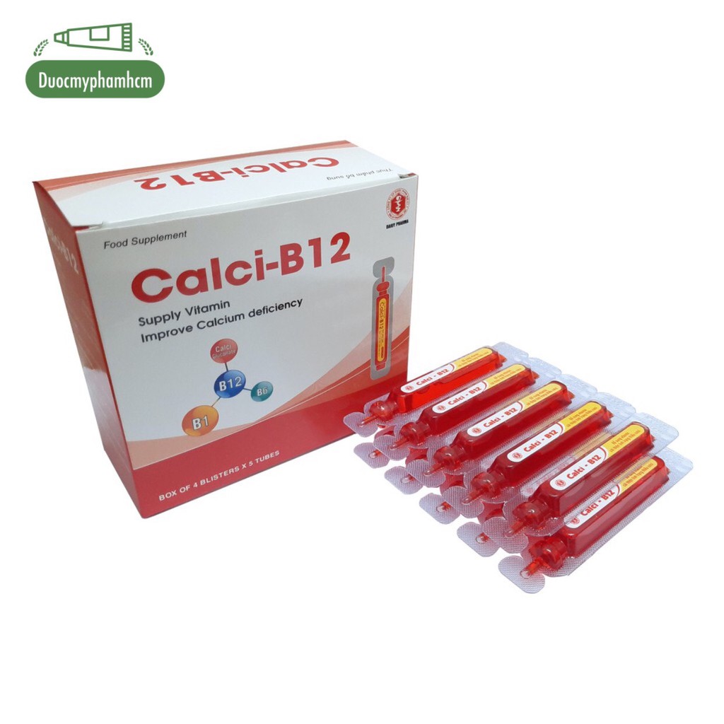 Calci B12 hộp 20 ống 10ml - Bổ sung vitamin - Cải thiện tình trạng thiếu calci
