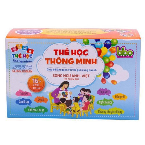 Thẻ Học Song Ngữ Việt Anh 16 Chủ Đề Cho Bé Thỏa Sức Khám Phá - 1 bộ gồm 416 thẻ có phiên âm chuẫn tiếng anh