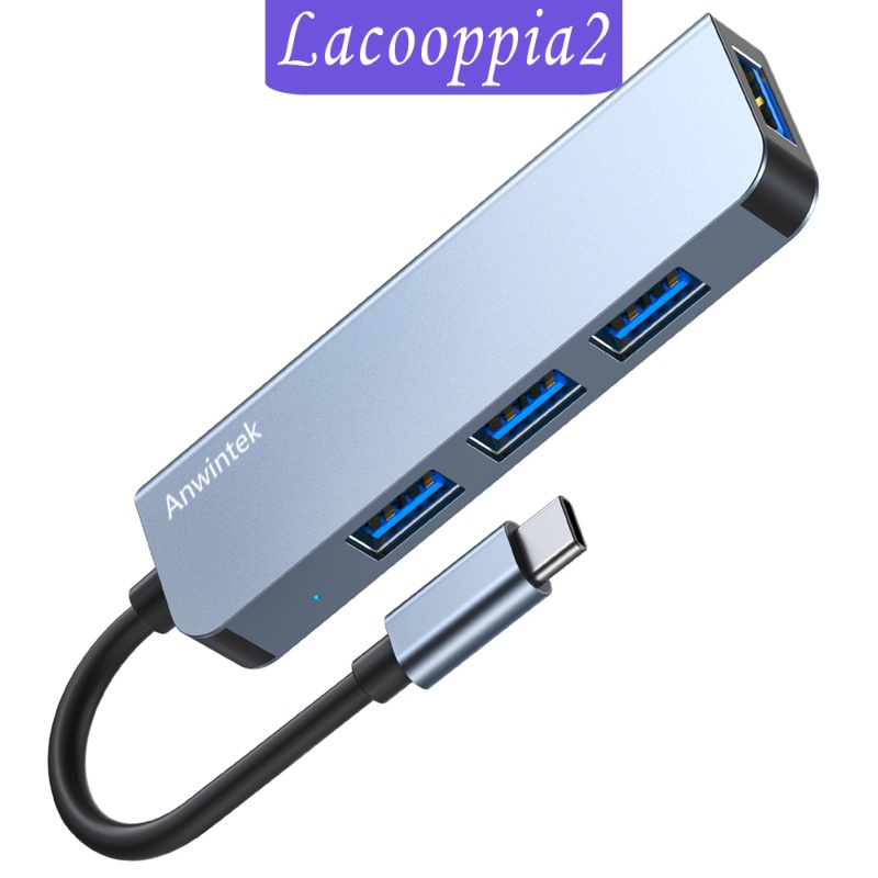 [LACOOPPIA2] USB C Hub 4 Port USB 3.0 USB 2.0 Adapter for Most of Type-C Devices Silver