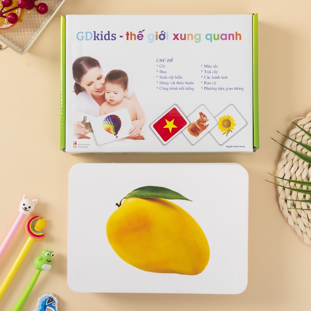 Thẻ flashcard - Thẻ glenn doman thế giới xung quanh bộ 100 thẻ - Flashcard tiếng anh cho bé từ 0 đến 6 tuổi