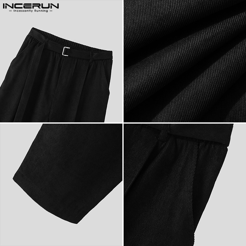 Quần dài INCERUN ống rộng màu sắc thanh lịch cho nam