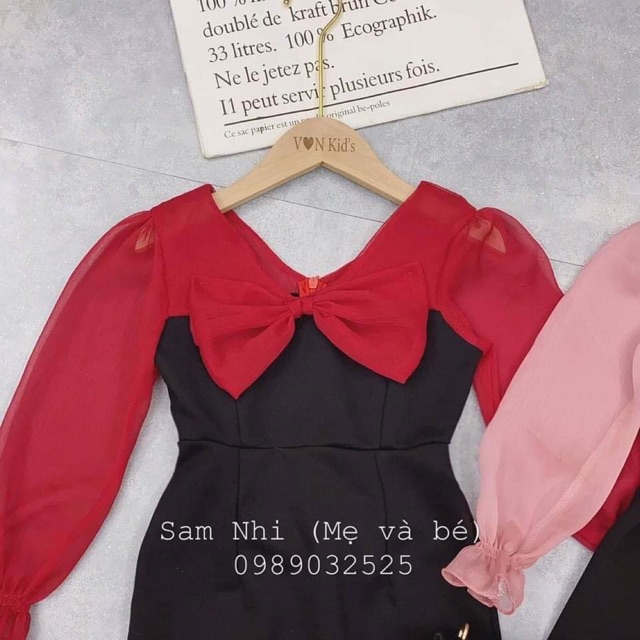 SIZE 10-35KG: Váy body bèo nhún giả sơ mi trễ vai xinh yêu cho bé gái - VBTV