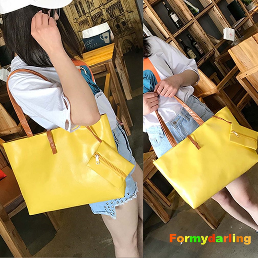 Hàng có sẵn! Set 2 món túi tote đeo vai + ví nữ | BigBuy360 - bigbuy360.vn