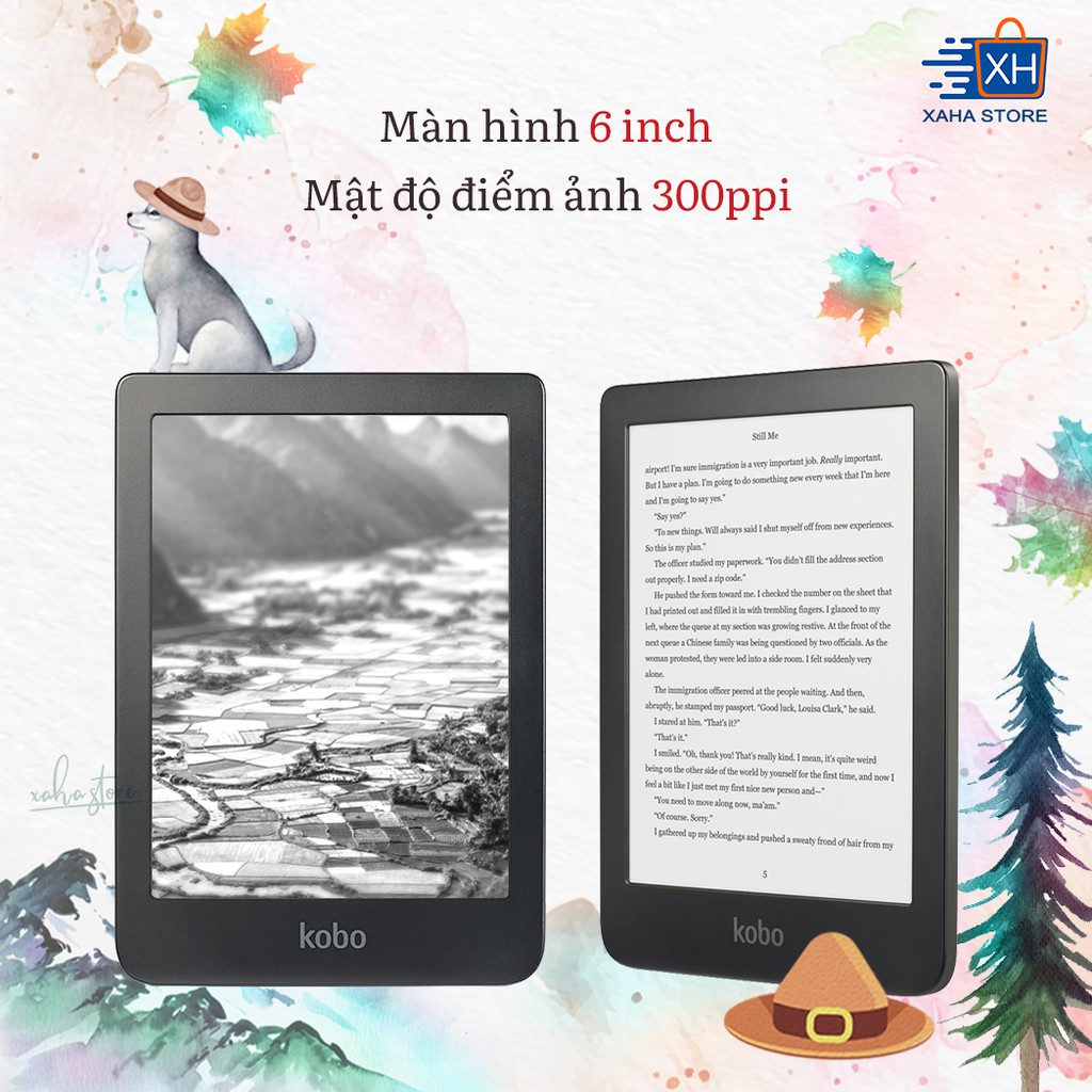 Máy đọc sách Kobo Clara HD - 8GB màu đen - Bảo hành 12 tháng | BigBuy360 - bigbuy360.vn