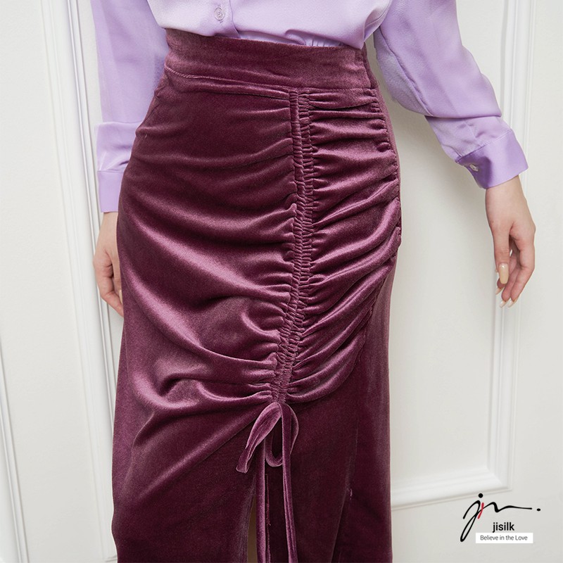 Chân váy nhung chữ a, chân đầm công sở nữ suông thu đông màu đen đỏ nâu thiết kế Hàn Quốc Meedi N.CVD-01 - jisilk | BigBuy360 - bigbuy360.vn