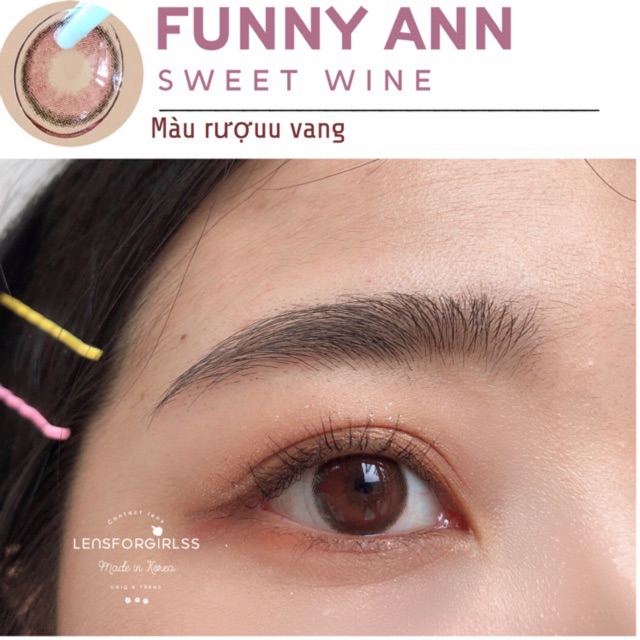 Kính áp tròng FUNNY ANN - Sweet Winee (Màu rượuu vanng) (Hsd 1 tháng)