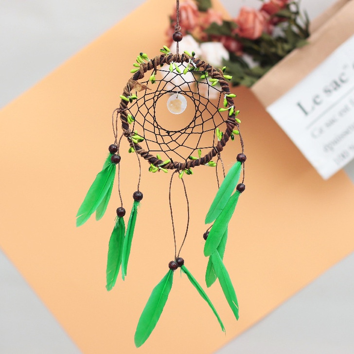 [Hàng sẵn] Chuông gió Dream Catcher Handmade Tròn Có Lông Vũ