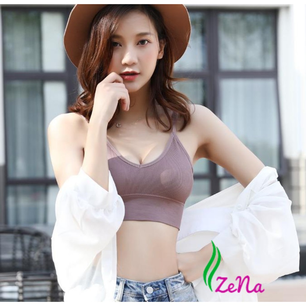 Áo Bra Thun Gân Len Tăm Hở Lưng Khoét Lưng Chữ U Siêu Đẹp ZE037 | BigBuy360 - bigbuy360.vn