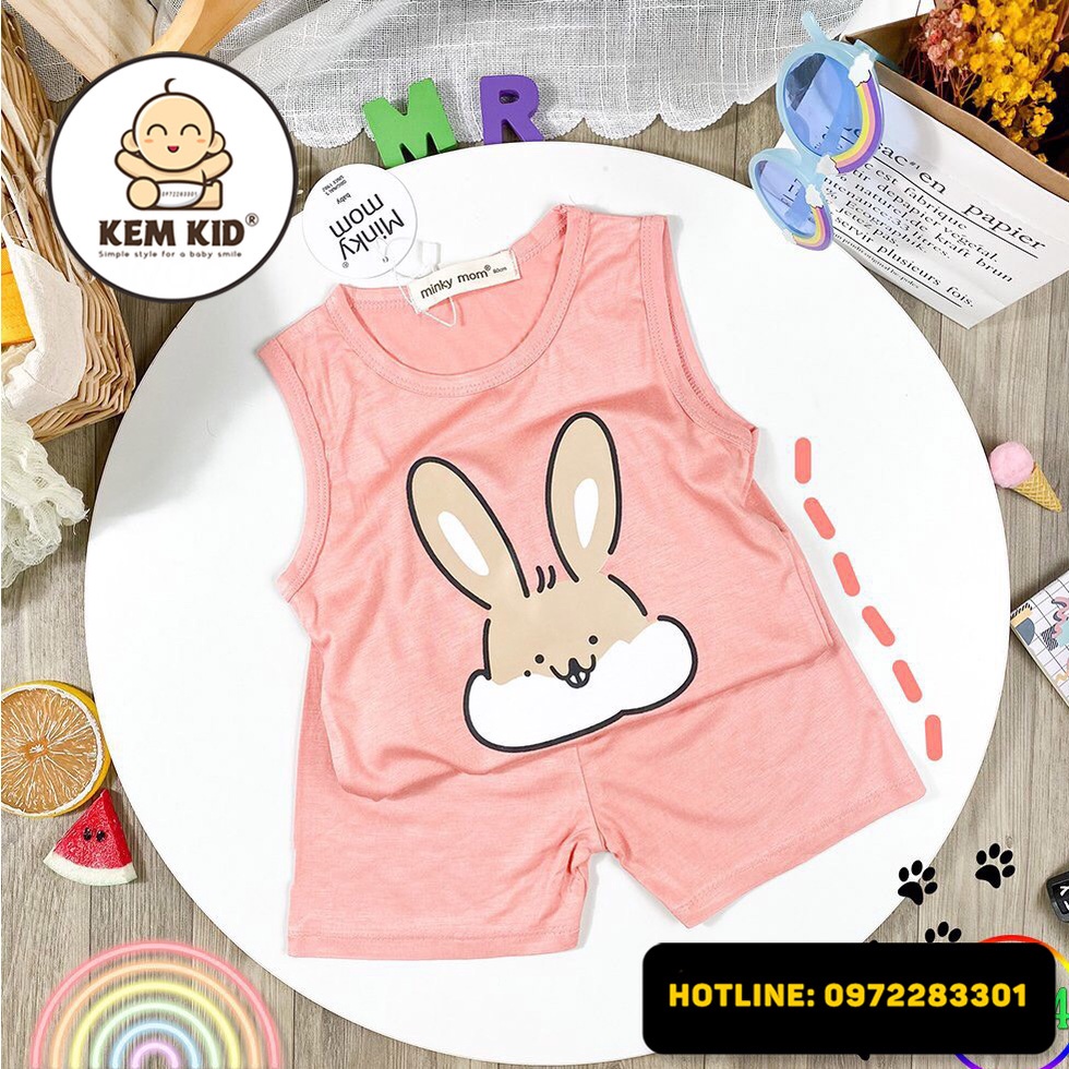 Minky Mom bộ sát nách thun lạnh hình thú