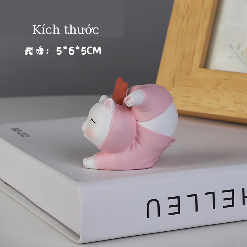 Tượng mèo Yoga đáng yêu trang trí nhà cửa, bàn làm việc, ô tô 💕FREESHIP 50k💕 - Linh Tinh 10k