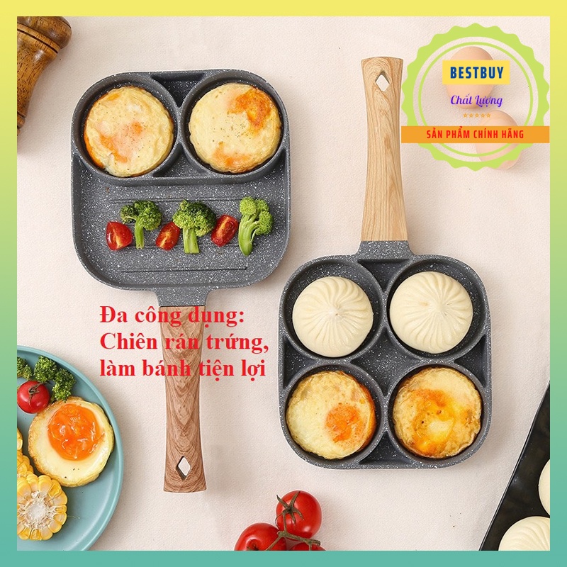 Mua Chảo chiên rán trứng làm bánh 4 ngăn 4 lỗ chống dính bếp từ mini ...