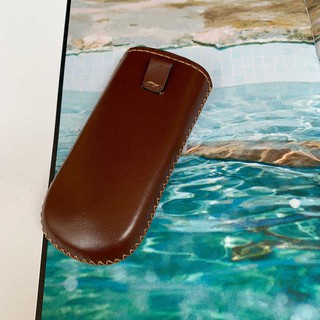 Bao da Nokia 8800 dây rút màu Nâu da bò thật nhập khẩu - Bao da Handmade thủ công by MinoCrafts