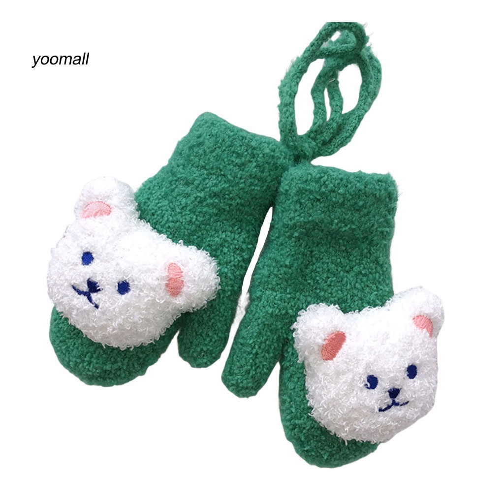 1 Đôi Găng Tay Hình Gấu Hoạt Hình Cho Bé 1-4 Tuổi