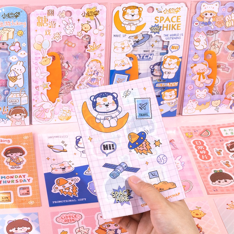 Bộ 4 Tờ Sticker Hành Trình Thời Gian - Nhãn Dán Trang Trí Sổ Tay