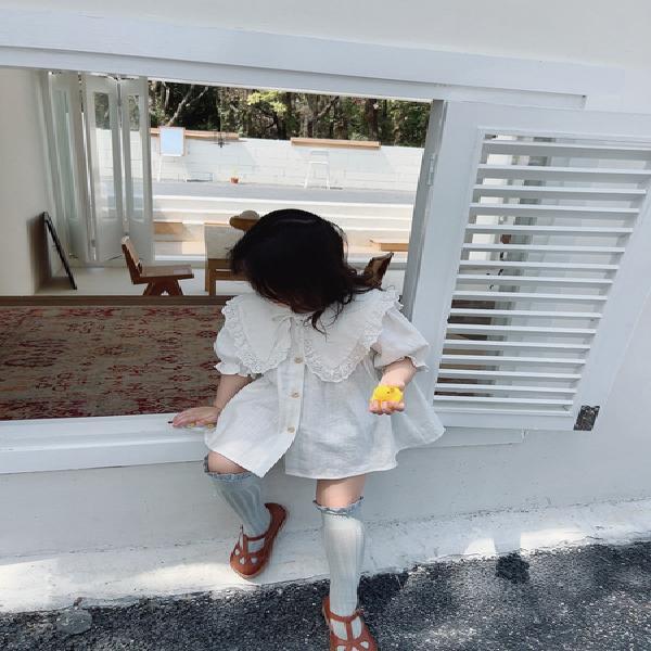 Áo Thun Cotton Trơn Tay Ngắn Cổ Tròn Thoải Mái Thời Trang Xuân Hè Cho Bé Gái