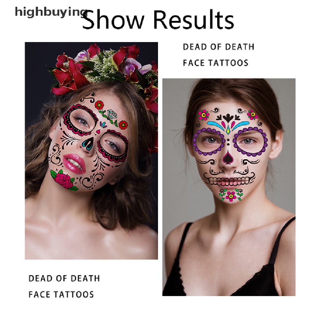 1 Hình Xăm Dán Mặt Người Belle Phong Cách Halloween
