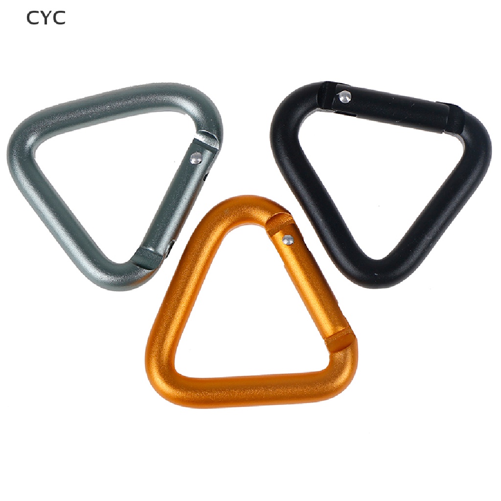 CYC 1PC Triangle Carabiner Outdoor Camping Hiking Keychain Kettle Buckle Snap Clip CY