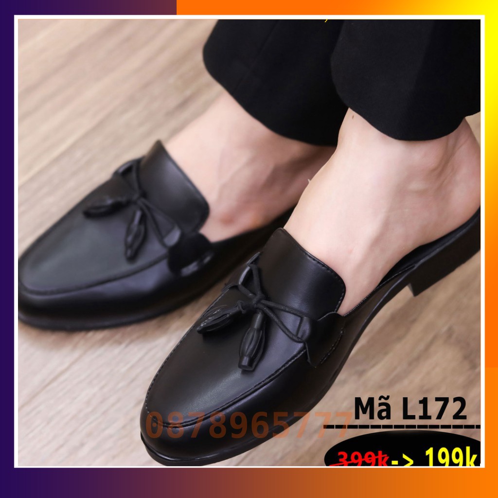 Giày Sục Nam Giá Rẻ Mã L172 Màu Đen Có Chuông