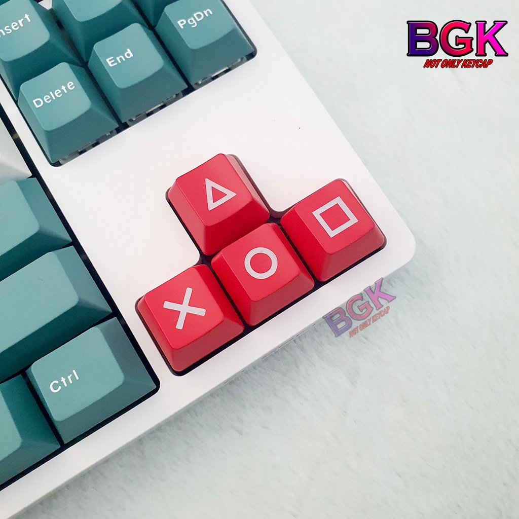 Bộ Keycap 4 Nút Mũi Tên XO và Bài  ABS Xuyên LED Cực Đẹp