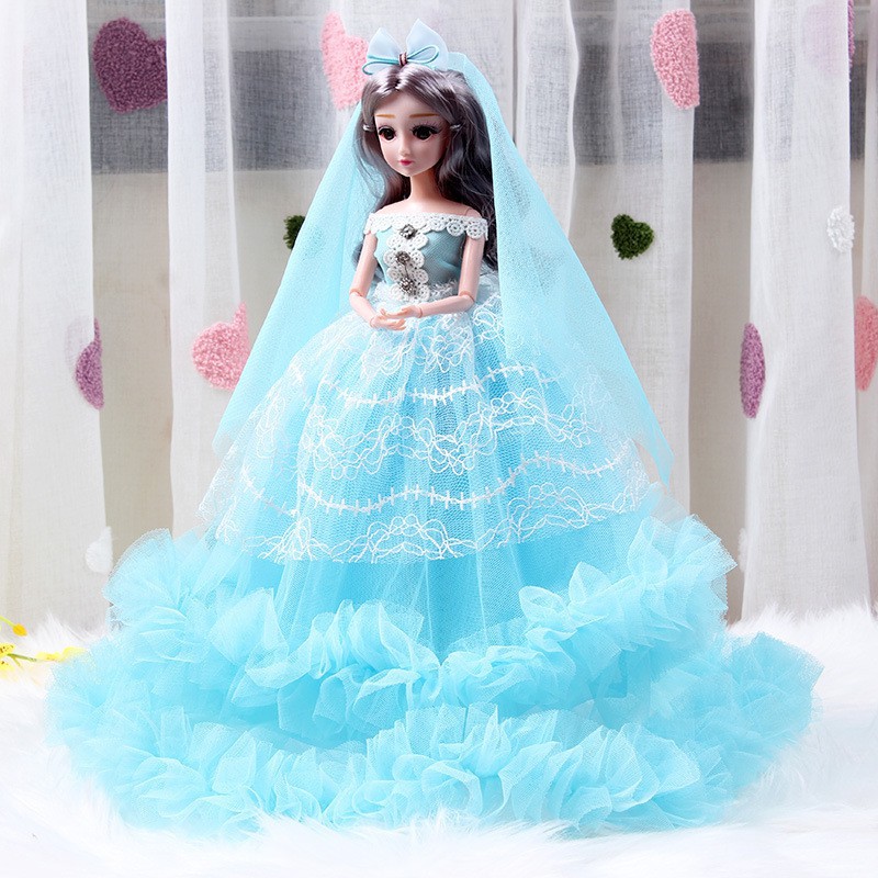 Bộ búp bê Barbie xinh đẹp 45 cm váy cưới lớn Cô gái công chúa cho trẻ em Đồ chơi quà tặng kèm hộp