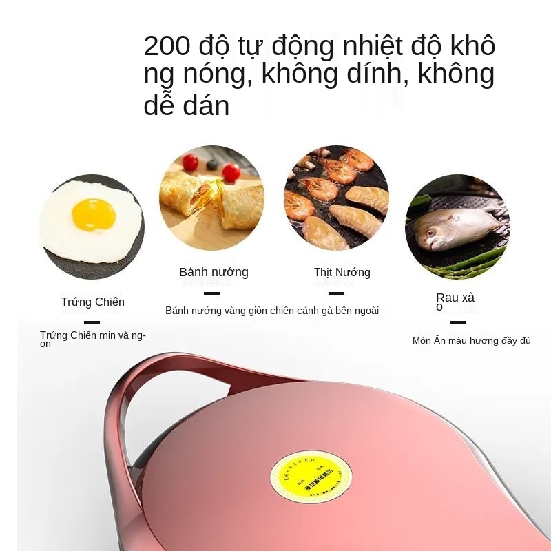 > Chảo nướng điện hai mặt làm nóng máy ăn sáng pancake gia dụng chống dính sâu lớn