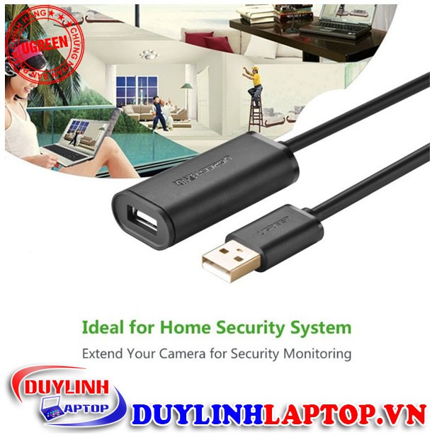 Cáp nối dài USB 2.0 dài 5m có IC khuếch đại chính hãng UGREEN 10319 - Cáp nối dài USB 2.0 chất lượng cao