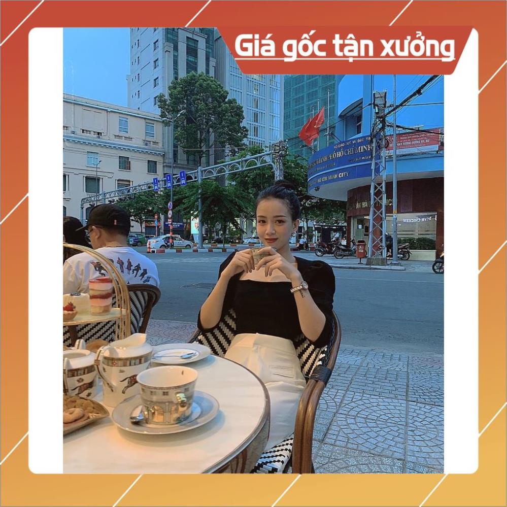 [Hàng Chất Lượng] (HÌNH THẬT) Áo Cổ Vuông Tay Phồng CHICA (ĐEN) | BigBuy360 - bigbuy360.vn