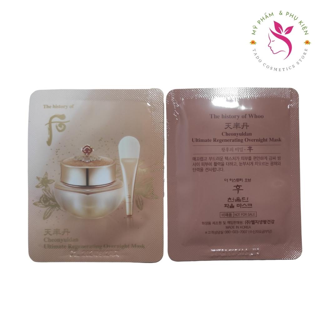 Mặt nạ ngủ tái tạo da Whoo Ultimate regenerating overnight mask 4ml -trẻ hóa ,se nhỏ lỗ chân lông - Tado Cosmetics Store