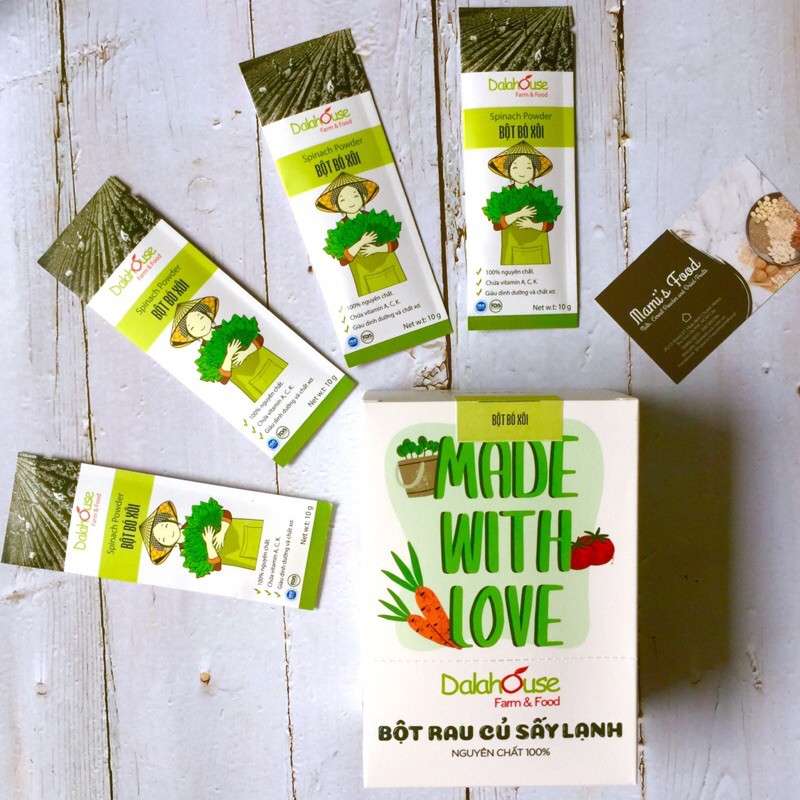 Bột rau củ nguyên chất sấy lạnh DALAHOUSE, giữ nguyên hàm lượng dinh dưỡng, gói nhỏ 10g | BigBuy360 - bigbuy360.vn