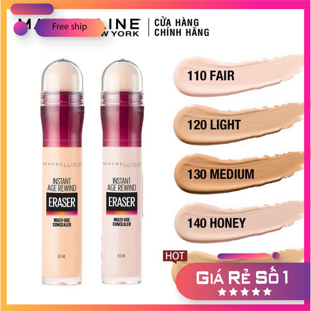 Bút Cushion Che Khuyết Điểm Giảm Quầng Thâm Thần Thánh Maybelline Instant Age Rewind 6ml Hàng Chính Hãng