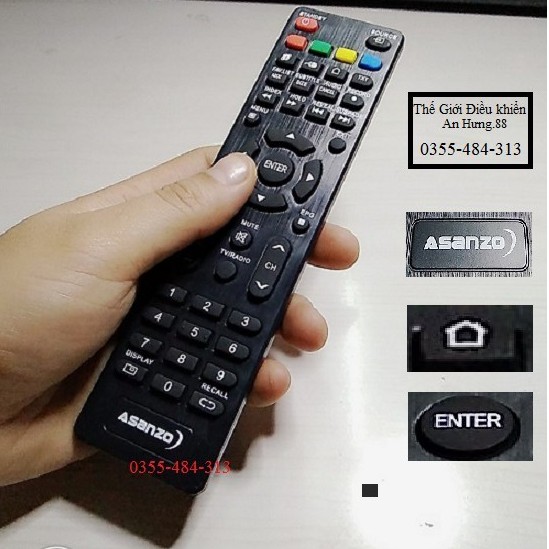 Điểu Khiển Tivi Asanzo- Remote asanzo ngắn