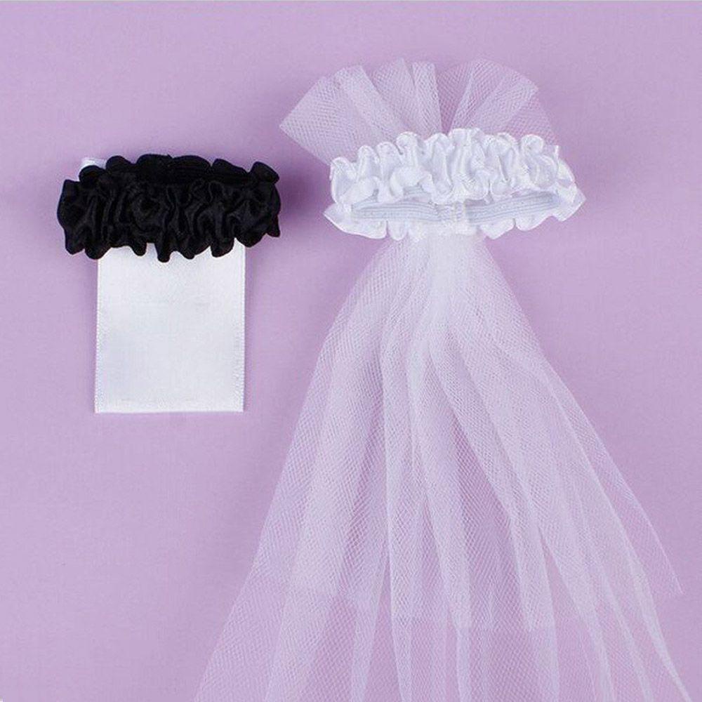 Set 2 Mạng Che Mặt Đính Nơ Trang Trí Chai Rượu Vang