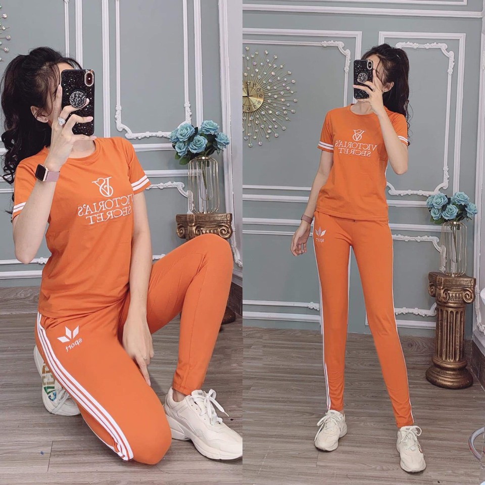 [Mã FASHIONGREEN15 giảm 10% tối đa 30K đơn 99K] Đồ bộ thể thao logo chữ thêu đẹp