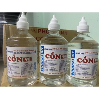 Cồn 90 độ  Phúc Vinh chai 500ml (rửa tay, vệ sinh dụng cụ, bề mặt,...)