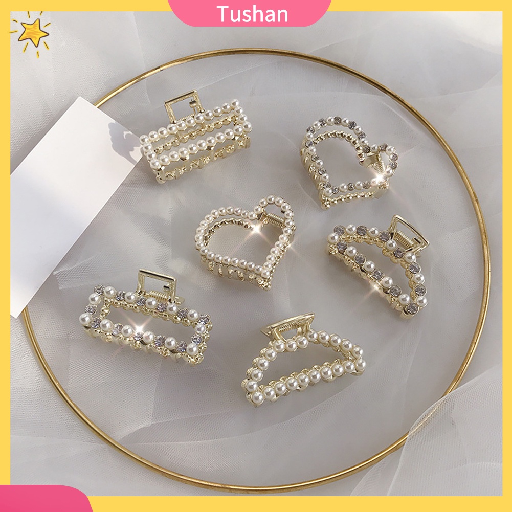 Kẹp tóc đính đá và ngọc trai nhân tạo